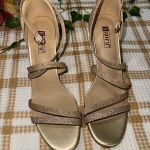 Gold Strappy Women's Sandals